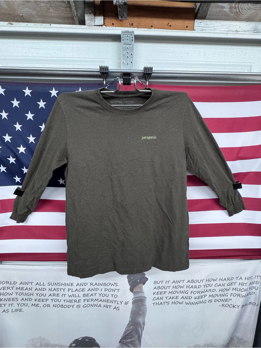 Patagonia Long Sleeve Tee in Olive